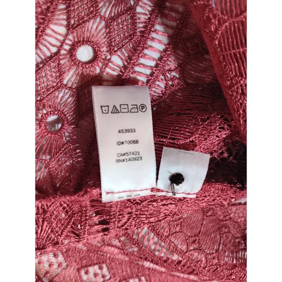 NEW LOFT Crocheted‎ Sheer Top Blouse Shirt See Through Dainty Fairy Cottage Med - Picture 9 of 12